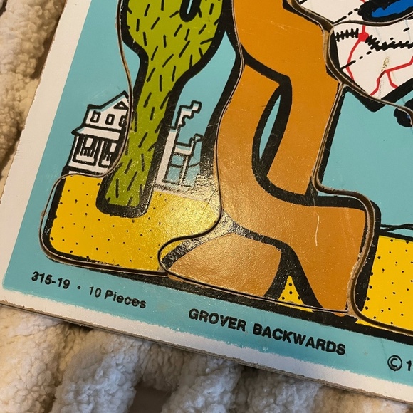 VINTAGE 1976 PLAYSKOOL GROVER BACKWARDS MUPPETS INC HARD PUZZLE MADE IN THE USA - Picture 5 of 5